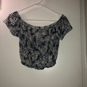 Hawaiian Print Crop Top